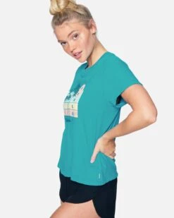 Colima Washed Girlfriend Crew -Clothing Coastal 3hcz8583 lake blue 3