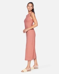 Side Slit Maxi Dress -Clothing Coastal 3hkd0248 faded rose 3