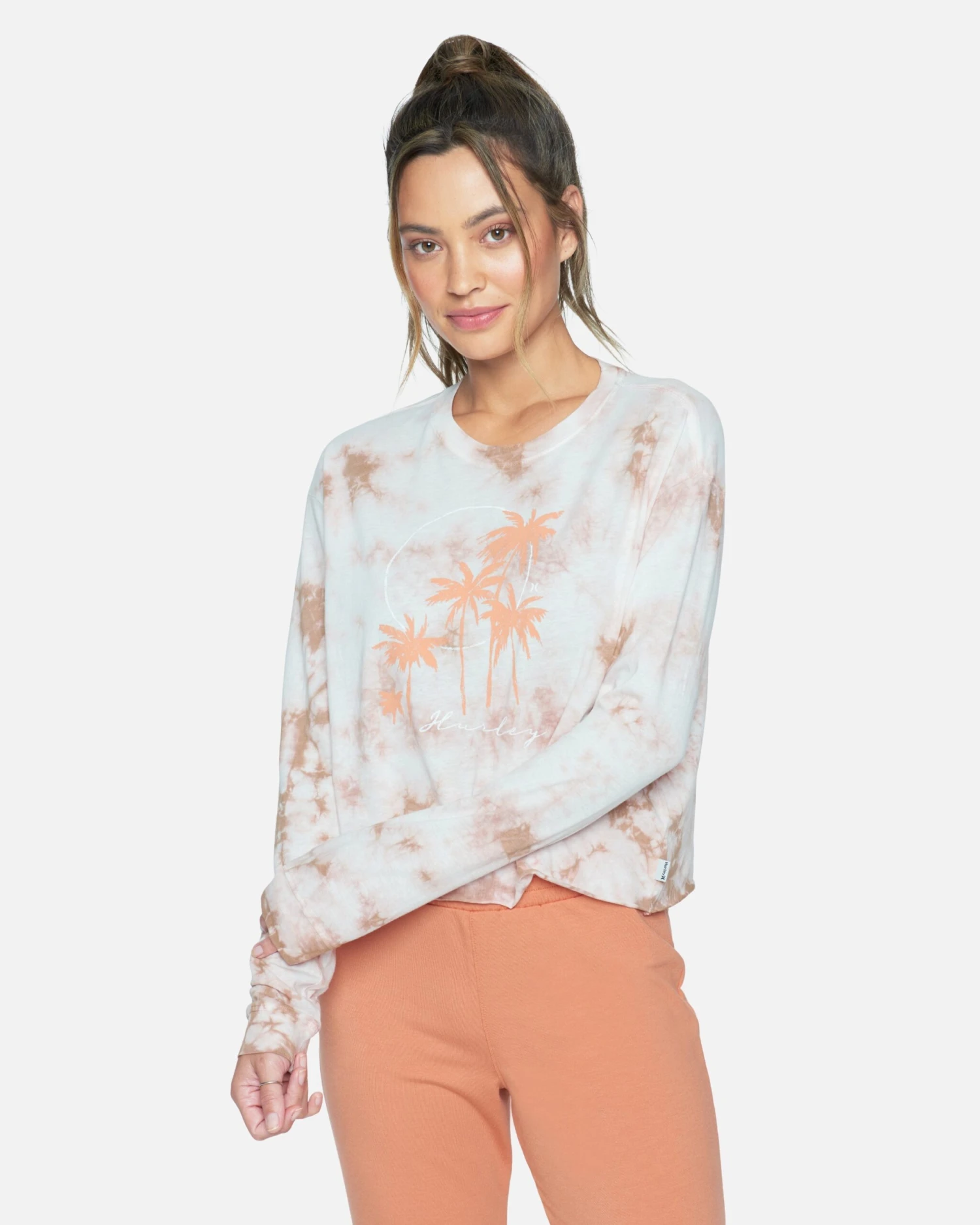 TARYN TIE DYE CROPPED LONG SLEEVE TEE 1 TARYN TIE DYE CROPPED LONG SLEEVE TEE