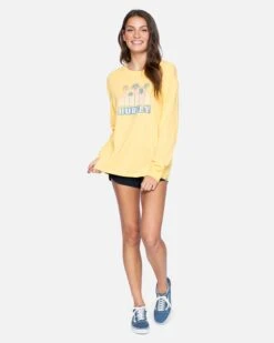 Mackenna Boyfriend Long Sleeve Tee -Clothing Coastal 3hl1640073 cornsilk 4