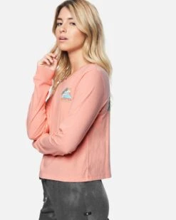 Hummel Cropped Long Sleeve Tee -Clothing Coastal 3hl2750303 coral almond 3 v2