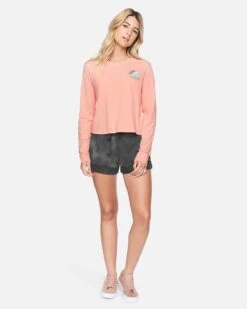 Hummel Cropped Long Sleeve Tee -Clothing Coastal 3hl2750303 coral almond 4 v2