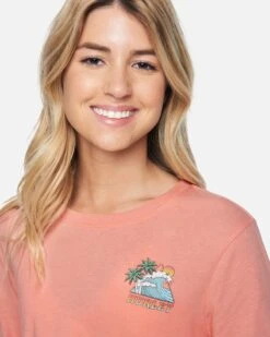 Hummel Cropped Long Sleeve Tee -Clothing Coastal 3hl2750303 coral almond 5 v2