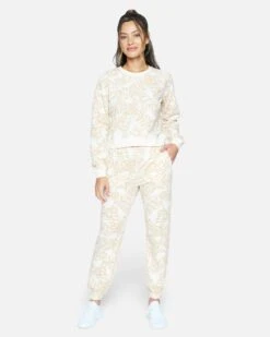 AOP FRENCH TERRY JOGGER -Clothing Coastal 3hp680 marshmallow frondy 4