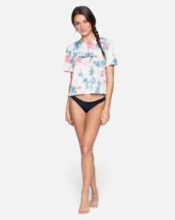Scripty Tie Dye Cropped Tee -Clothing Coastal 3hs1570088 stellar tie dye 4