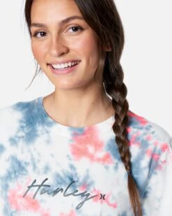 Scripty Tie Dye Cropped Tee -Clothing Coastal 3hs1570088 stellar tie dye 5