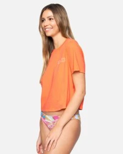 Dew Drop Washed Cropped Tee -Clothing Coastal 3hs1570118 melon 2