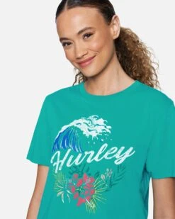 Tubed Cropped Crew Short Sleeve T-Shirt -Clothing Coastal 3hs1570375 columbia 4