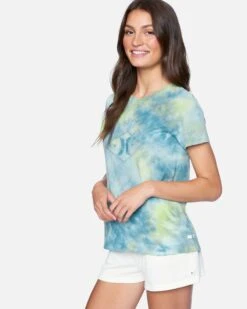 Honey Dew Tie Dye Classic Crew Tee -Clothing Coastal 3hs1580123 bluelight tie dye 3