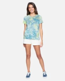 Honey Dew Tie Dye Classic Crew Tee -Clothing Coastal 3hs1580123 bluelight tie dye 4