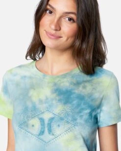 Honey Dew Tie Dye Classic Crew Tee -Clothing Coastal 3hs1580123 bluelight tie dye 5