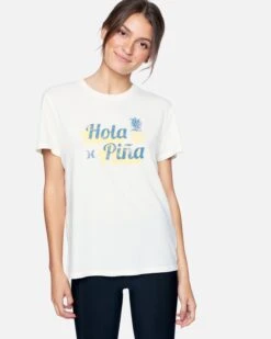 Hola Pina Washed Relaxed Girlfriend Tee