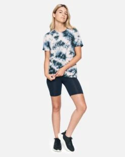 Melody Tie Dye Relaxed Girlfriend T-Shirt -Clothing Coastal 3hs159b0304 black coral tie dye 4 v2