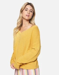 Wear It Both Ways Sweater -Clothing Coastal 3hsl0241 misted yellow 3 v2