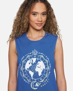 Global Washed Muscle Tank -Clothing Coastal 3ht1560540 dazzling blue 4