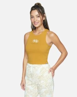 TALLIE CROP RIB TANK -Clothing Coastal 3ht6680708 honey gold 3