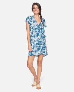 Wrap Dress -Clothing Coastal 3hwd0109 stellar leafs 4