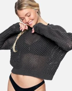 Easy Open Knit Sweater 8 Easy Open Knit Sweater -Clothing Coastal 3hwkl0059 thunder grey 3