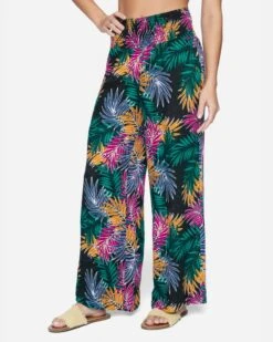 Pia Wide Leg Pant -Clothing Coastal 3hwp0874 palm 3