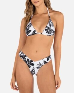 HIBISCUS BLOCK V FRONT SKIMPY BOTTOM -Clothing Coastal HB1312 BLACK LAVAFALL 2
