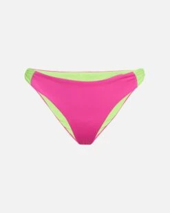 LoveShackFancy X Hurley - Max Solid Blocked Bow Moderate Bikini Bottom -Clothing Coastal HLSFB104 MAGENTA NEON LIME 1