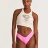 LoveShackFancy X Hurley - Rhinestone V Front Skimpy Bikini Bottom