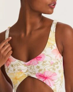 LoveShackFancy X Hurley - Hibiscus Cheeky One Piece -Clothing Coastal HLSFO100 HIBISCUS 1