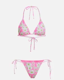 LoveShackFancy X Hurley - Eyelet Paisley Reversible Itsy Bitsy Bikini Top -Clothing Coastal HLSFT101 COTTON CANDY 2
