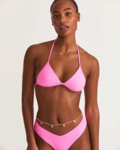 LoveShackFancy X Hurley - Rhinestone Fixed Tri Bikini Top