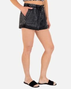 ARIA CUT OFF SHORT -Clothing Coastal HU006SH3 BLACK 3