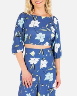 POPPY CROP TOP 9 POPPY CROP TOP -Clothing Coastal HU008W3 DARKBLUE 4