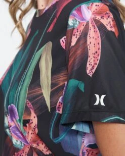 Women's Hybrid Knot Surf Top -Clothing Coastal cj7776 black orchid 3