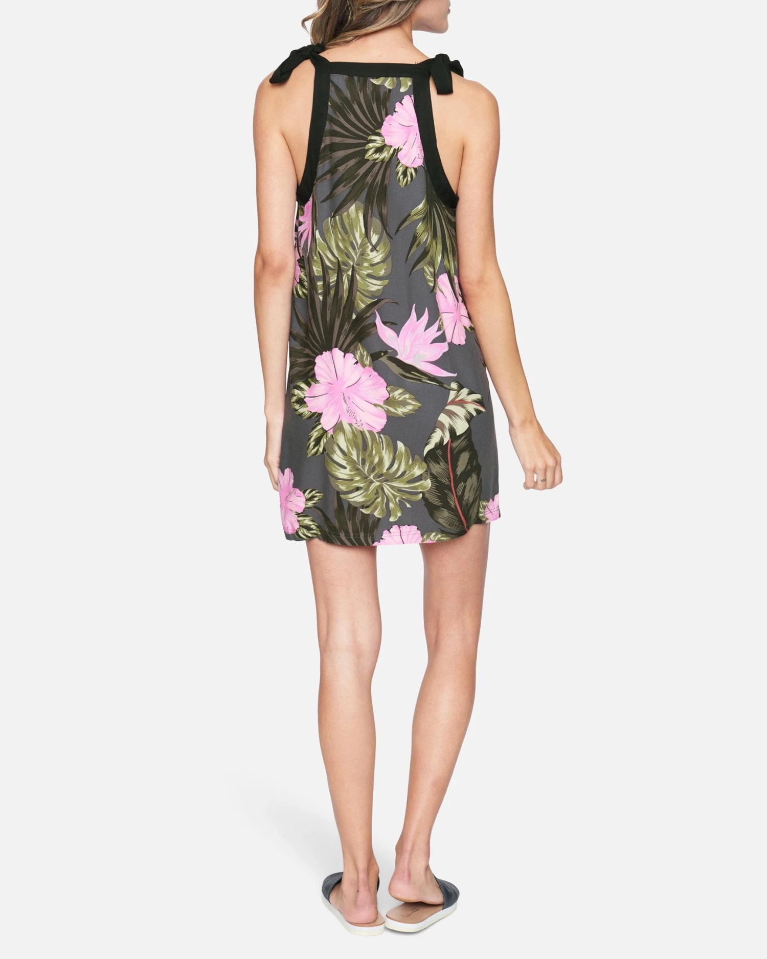 Women's Printed Woven Tie Dress 2 Women's Printed Woven Tie Dress - Image 2