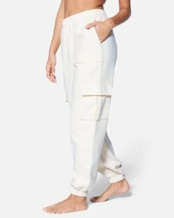 ESSENTIAL FLEECE CARGO JOGGER PANT -Clothing Coastal dz24a195 cream 3 dcc8f829 7c3f 4e17 b19a a549cb3fc56b