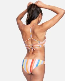 Retro Stripe Reversible Moderate Bikini Bottom