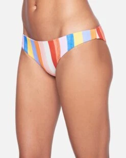 Retro Stripe Reversible Moderate Bikini Bottom 9 Retro Stripe Reversible Moderate Bikini Bottom -Clothing Coastal hb1092 multi retro strip 4