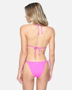 Solid Reversible Cheeky Side Tie Bikini Bottom 8 Solid Reversible Cheeky Side Tie Bikini Bottom -Clothing Coastal hb1150 fuchsia midnight plum 3