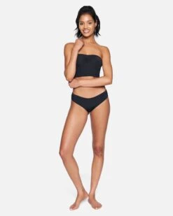 Solid Cheeky Hipster Bikini Bottom -Clothing Coastal hb1159 black 4