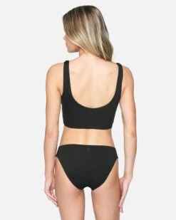 Hurley X Moore Aloha Max Solid Full Tab Side Bikini Bottom 7 Hurley X Moore Aloha Max Solid Full Tab Side Bikini Bottom -Clothing Coastal hb1173 black 3
