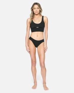 Hurley X Moore Aloha Max Solid Full Tab Side Bikini Bottom 8 Hurley X Moore Aloha Max Solid Full Tab Side Bikini Bottom -Clothing Coastal hb1173 black 4