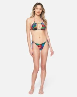 Nebula Cheeky Side Tie Bikini Bottom -Clothing Coastal hb1177 nebula red multi 4