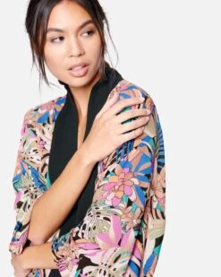 Palm Paradise Kimono 8 Palm Paradise Kimono -Clothing Coastal hc0002 black multi 4