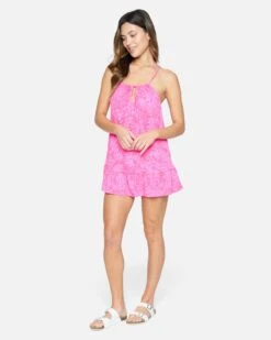 Jungle Walk Tie Front Mini Dress 7 Jungle Walk Tie Front Mini Dress -Clothing Coastal hc0156 pink punch 3