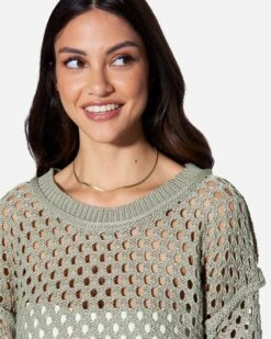 ESSENTIAL KYLIE KNIT SWEATER -Clothing Coastal hf24c065 sage olive 4 e29e09b9 2b65 49f9 89d8 6a40b40b302c
