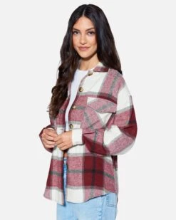 ESSENTIAL PLAID SHACKET -Clothing Coastal hf24c530 d burgundy 3 121c3c34 856f 40f3 82f6 98666e22b707