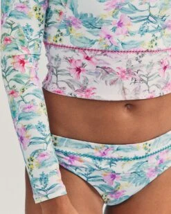 LSF X Hurley - Max Hawaiian Hibiscus Moderate Bottom -Clothing Coastal hlsfb002 aqua floral 4