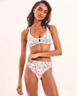 LSF X Hurley - Hawaiian Hibiscus Reversible Cheeky High Waist Bottom