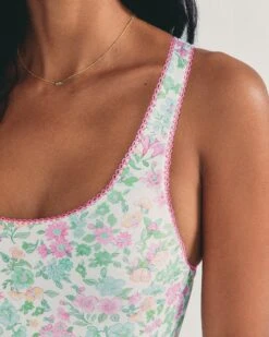 LSF X Hurley - Sunny Meadow Reversible High Leg Cheeky One Piece -Clothing Coastal hlsfo011 misty lilac floral 5