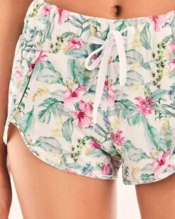 LSF X Hurley - Aquas Hawaiian Hibiscus 2.5" Boardshorts -Clothing Coastal hlsfs001 lemon yellow floral 4