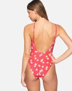 Star Spangled Low Back One Piece -Clothing Coastal ho1027 red pepper multi 3